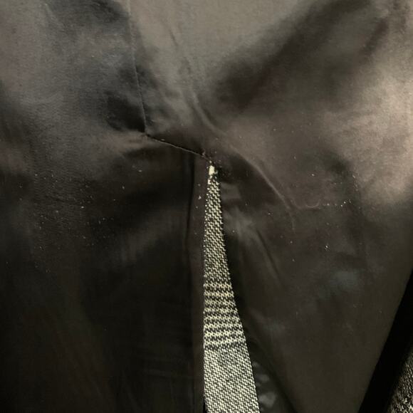 MICHAEL by MICHAEL KORS Size S Black White Wool Blend Plaid Double Breasted Coat - Picture 12 of 12